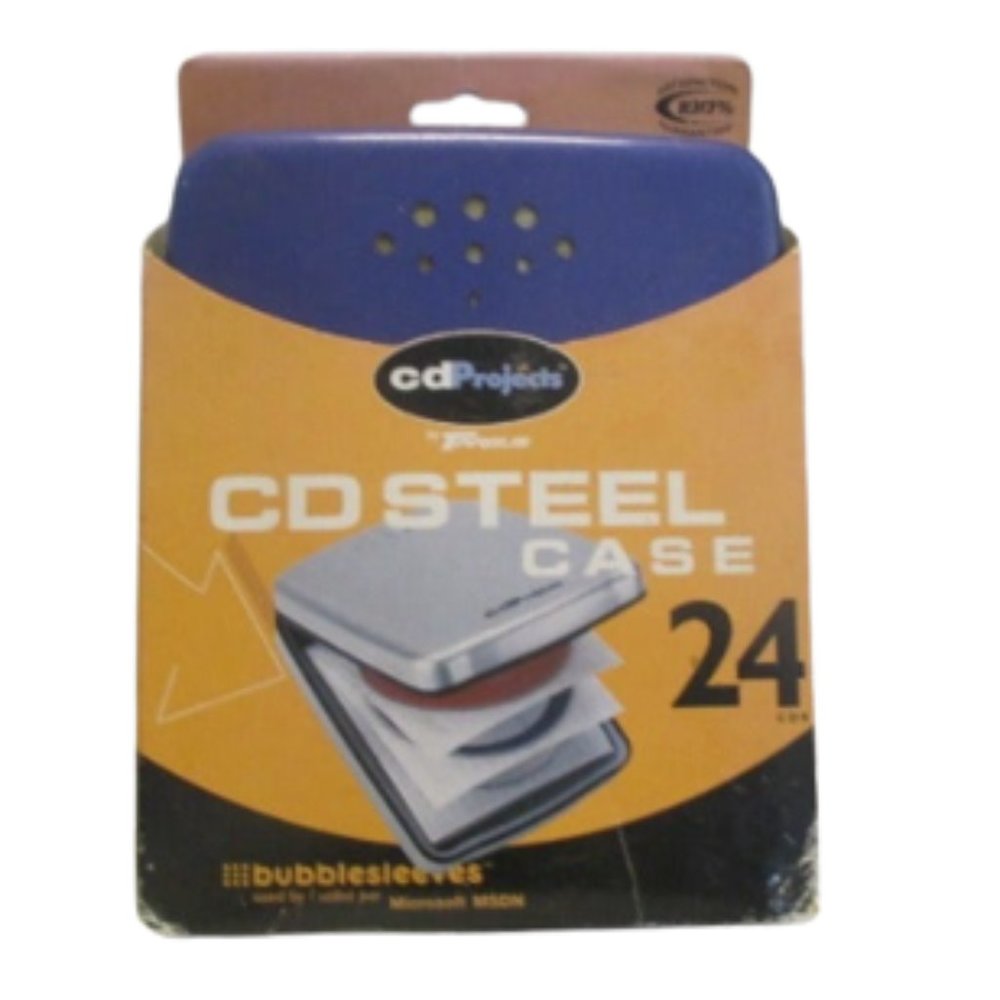 CD Projects Hard Snap Gun Metal Steel Case - 24 Disc Holder - Bubble Sleeves